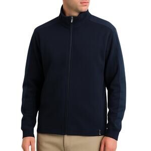 Perry Ellis Navy Blue Men's Zip Up Sweater Large